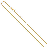 14k Yellow Gold 1.6mm Round Cable 1in+1in Adjustable Chain